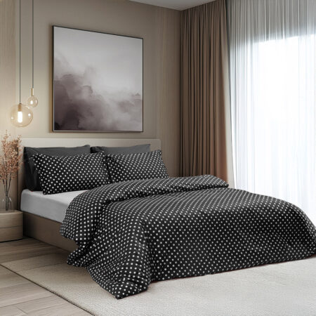 Beauty Home Σετ πάπλωμα υπέρδιπλο Art 10101 Fancy 220x240 Μαύρο