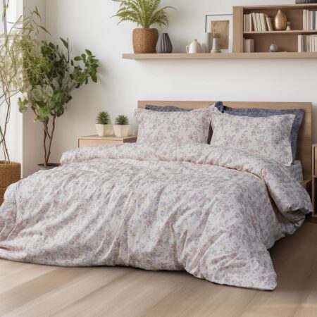 Beauty Home Σετ κουβερλί υπέρδιπλο Art 12213 Renata 100% Βαμβακοσατέν 300tc 220x240 Μπεζ
