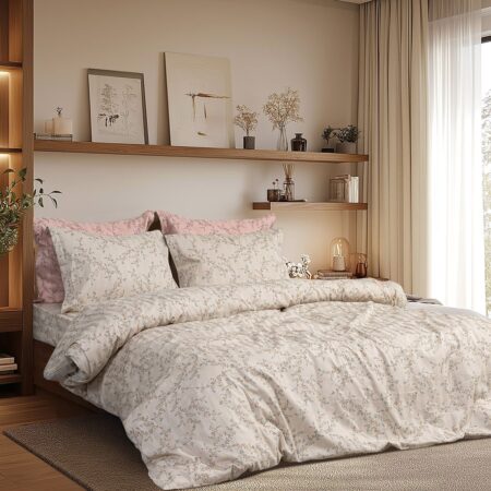 Beauty Home Σετ κουβερλί υπέρδιπλο Art 12215 Nova 100% Βαμβακοσατέν 300tc 220x240 Άμμου
