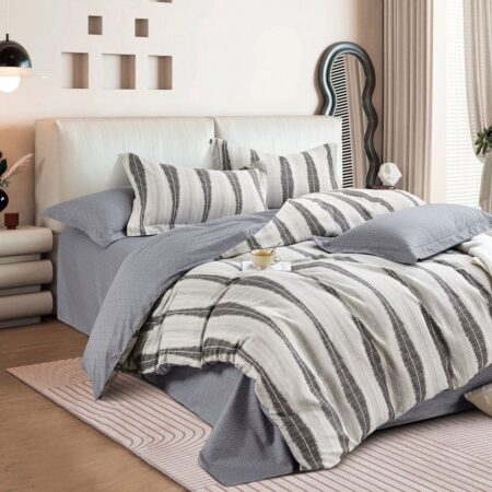 Beauty Home Σετ πάπλωμα υπέρδιπλο Art 12288 Adamantia 220x240 Εκού,Ανθρακί
