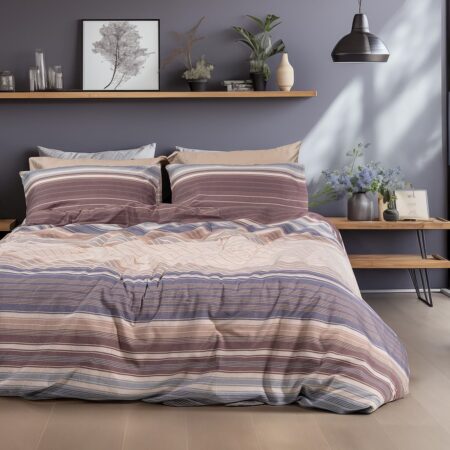 Beauty Home Σετ παπλωματοθήκη φανελένια υπέρδιπλη Dali Art 12332 230x250 Μπεζ