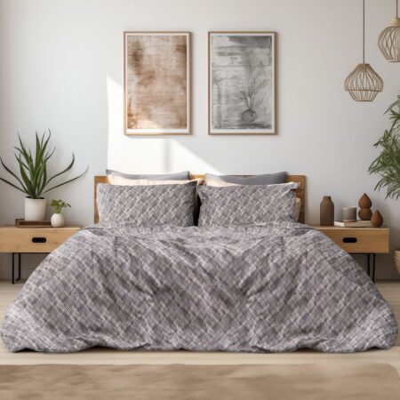 Beauty Home Σετ παπλωματοθήκη φανελένια υπέρδιπλη Leonardo Art 12333 230x250 Γκρι