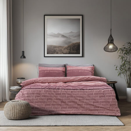 Beauty Home Σετ πάπλωμα υπέρδιπλο Glory Art 12374 220x240 Σάπιο Μήλο,Ροζ