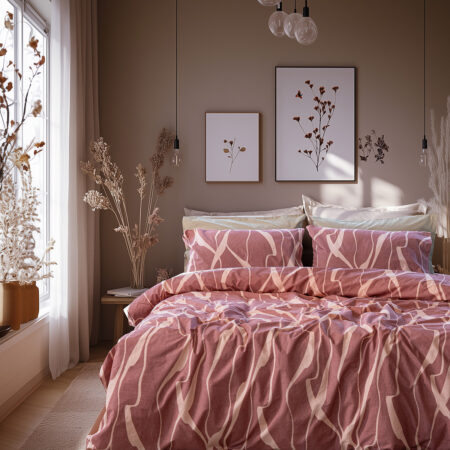 Beauty Home Σετ πάπλωμα υπέρδιπλο Glory Art 12375 220x240 Σάπιο Μήλο,Ροζ