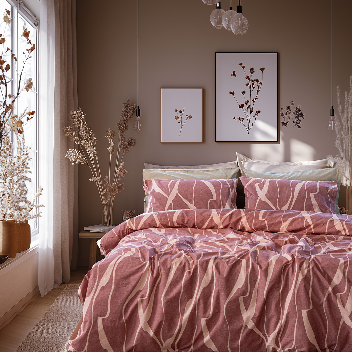 Beauty Home Σετ σεντόνια υπέρδιπλα Glory Art 12375 240x265 Σάπιο Μήλο,Ροζ