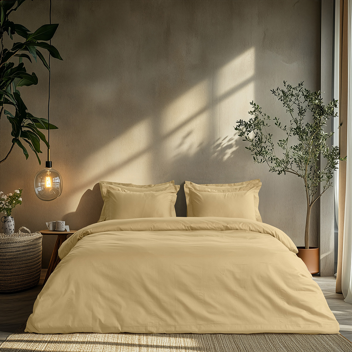 Beauty Home Σετ σεντόνια υπέρδιπλα με λάστιχο Art 1700 Harmony 170x200+30 Μπεζ