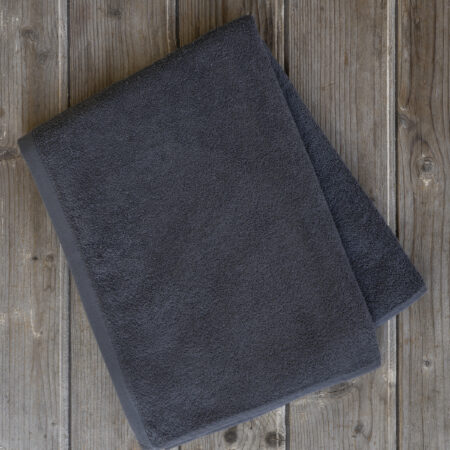 Πετσέτα 80x180 Πισίνας Plaza - Dark Gray - VAT Dyed 460gsm - 100% Βαμβάκι