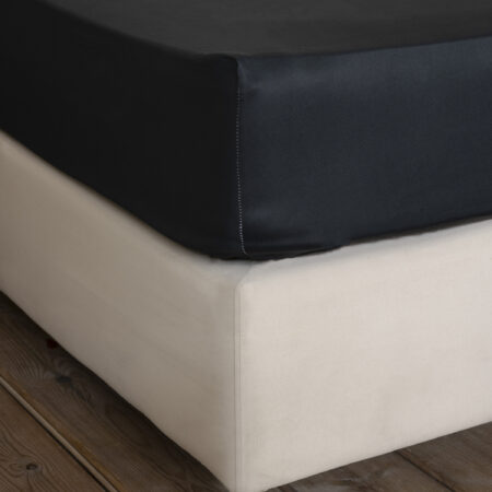 Σεντόνι Μονό με Λάστιχο Superior Satin - Black