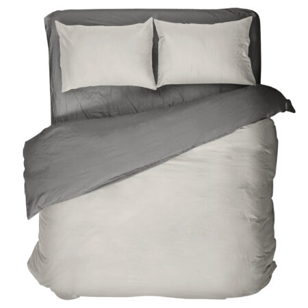Παπλωματοθήκη Γίγας Colors - Oat Beige / Midnight Gray