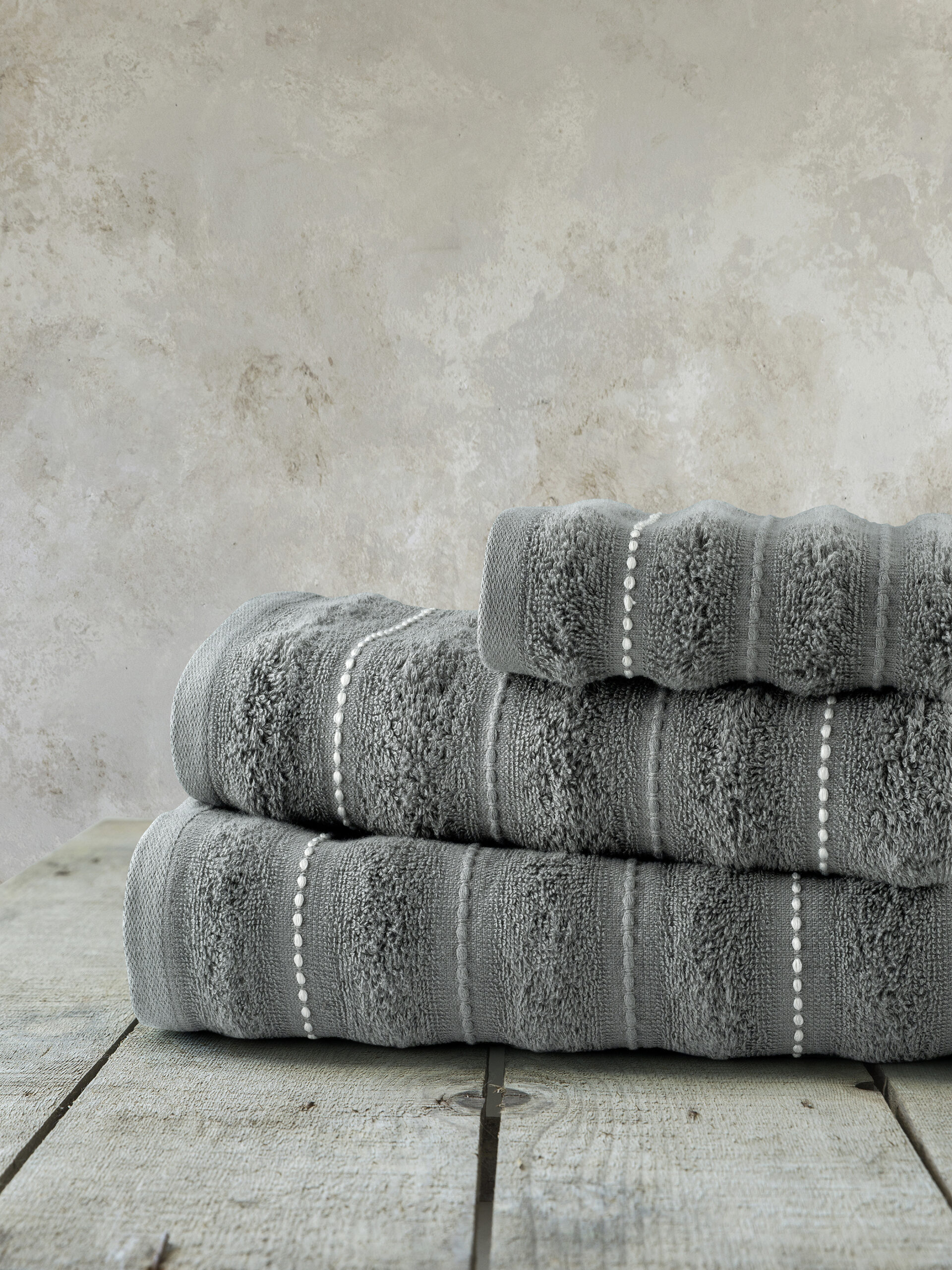 Σετ Πετσέτες (30x50 + 50x90 + 70x140) - Aura Dark Gray