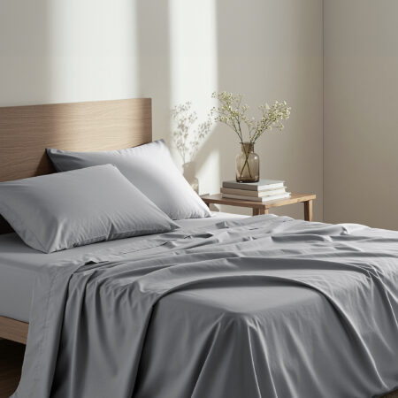 Σεντόνι Υπέρδιπλο με Λάστιχο Unicolors - Medium Gray