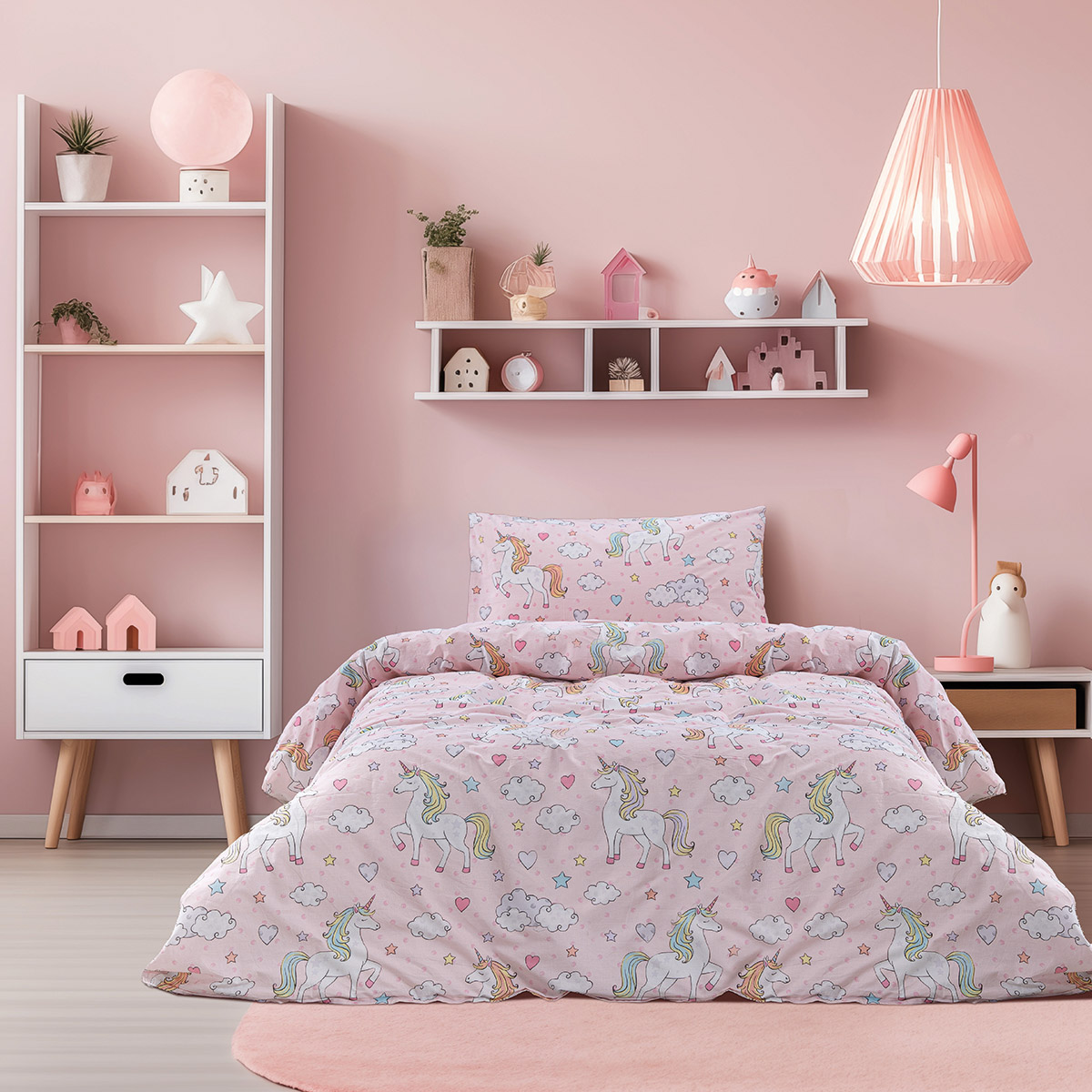Beauty Home Σετ σεντόνια μονά Candy Art 6328 170x265 Ροζ