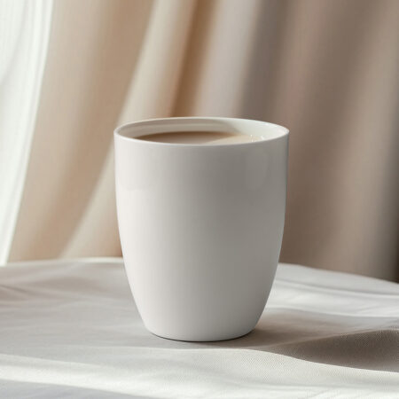 Beauty Home Κούπα πορσελάνης χωρίς χερούλι Sensations Art 7708 350ml Λευκό