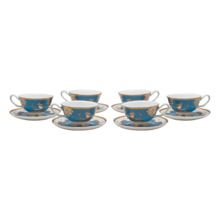 Beauty Home Σετ φλυτζάνια τσαγιού πορσελάνης 12τμχ Eternal Art 7718 Μπλε