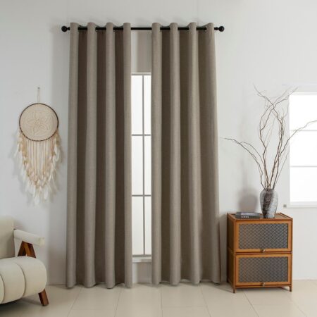 Beauty Home Κουρτίνα Full Blackout σκίασης με 8 κρίκους Elite Art 8392 Beige-Νο5 140x270 Μπεζ