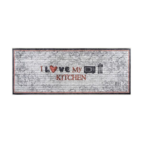 Beauty Home Πατάκι κουζίνας 9015 60x160 Γκρι,Κόκκινο