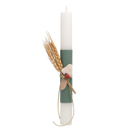 Beauty Home ΛΑΜΠΑΔΑ ΛΕΥΚΗ 25cm ΜΑΝΙΤΑΡΙ SAGE GREEN