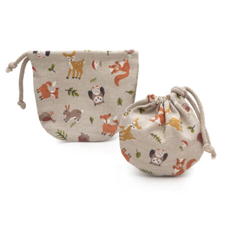 Beauty Home ΠΟΥΓΚΙ ΟΒΑΛ ΜΕ ΚΟΡΔΟΝΙ 13 x 14 cm Υφασμα Ζώα του Δάσους