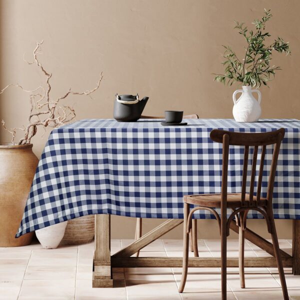 Beauty Home Επαγγελματικό τραπεζομάντηλο Checks Art Ε8013 Μπλε 145x220