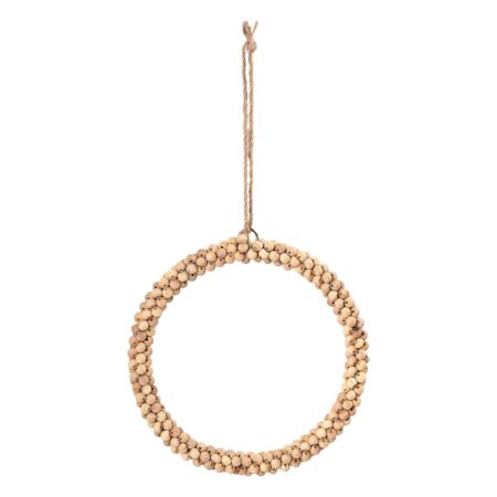 Beauty Home Ξύλινο Στεφάνι με Χάντρες 15 cm