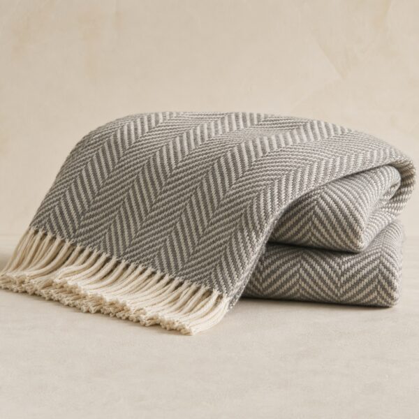 Ριχτάρι "Herringbone" — Μαλλί & Βαμβάκι 130×170